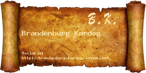 Brandenburg Kardos névjegykártya